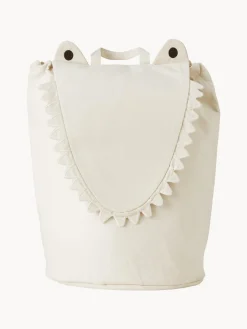 Decoración Infantil|Cestas Y Cajas>Ferm Living Kids Cesta de algodón ecológico Crocodile Blanco Off White, negro
