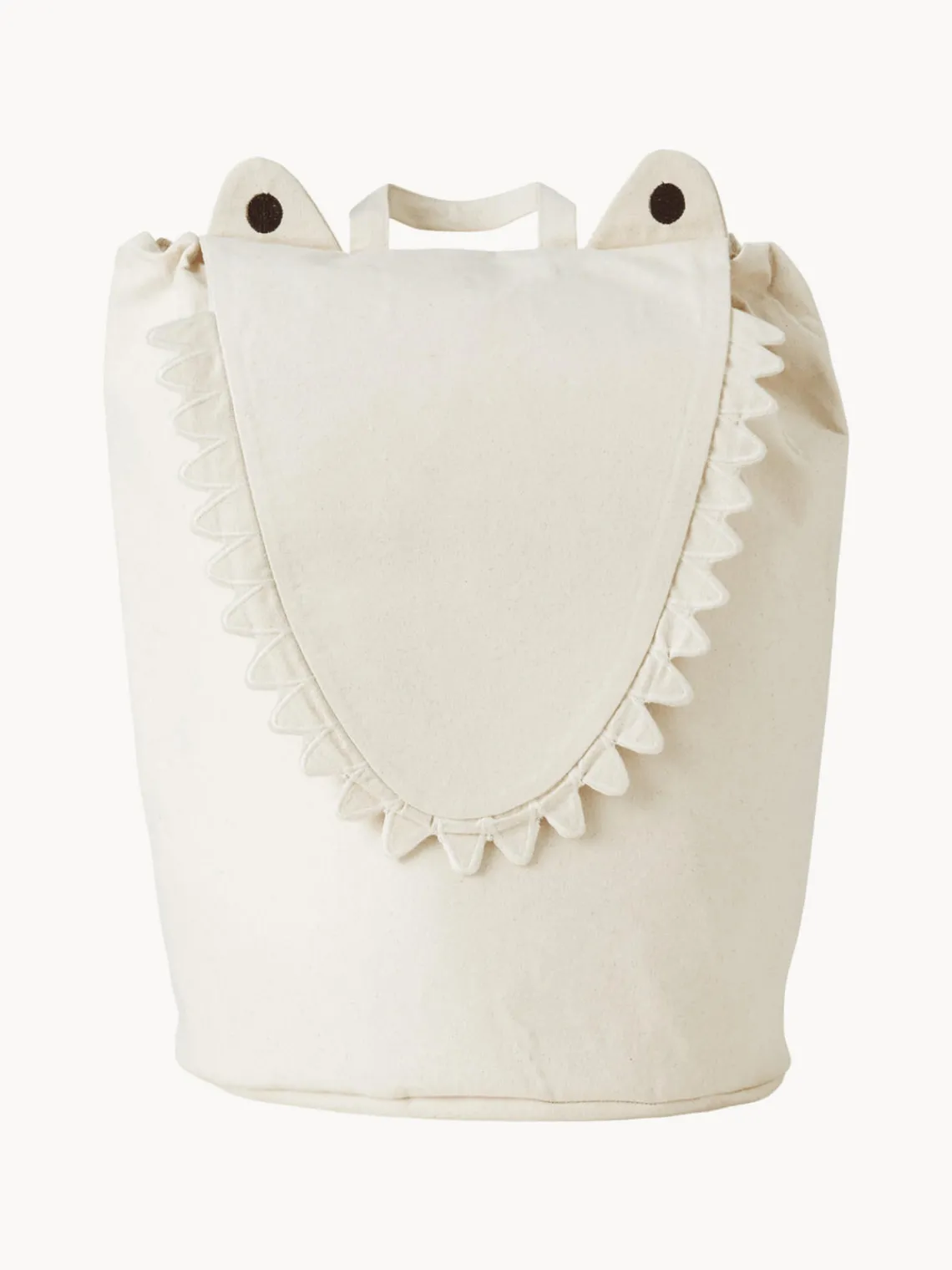 Decoración Infantil|Cestas Y Cajas>Ferm Living Kids Cesta de algodón ecológico Crocodile Blanco Off White, negro