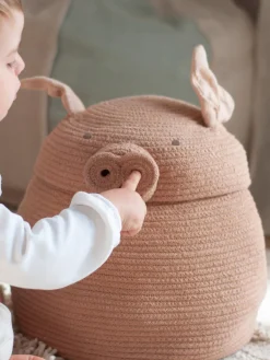 Hot Cesta de almacenamiento artesanal con tapa Niños Decoración Infantil|Cestas Y Cajas