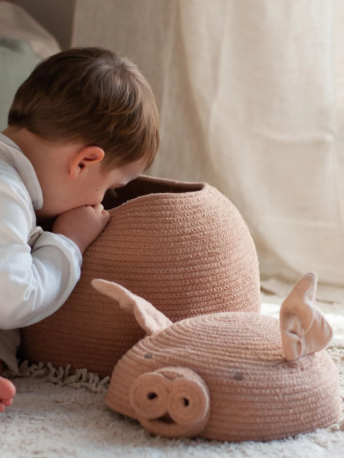 Hot Cesta de almacenamiento artesanal con tapa Niños Decoración Infantil|Cestas Y Cajas