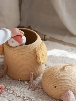 Cesta de almacenamiento artesanal con tapa Charlie the Chicken Niños Decoración Infantil|Cestas Y Cajas