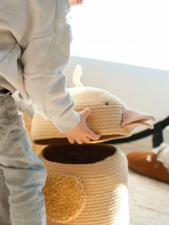 Cesta de almacenamiento artesanal con tapa Charlie the Chicken Niños Decoración Infantil|Cestas Y Cajas