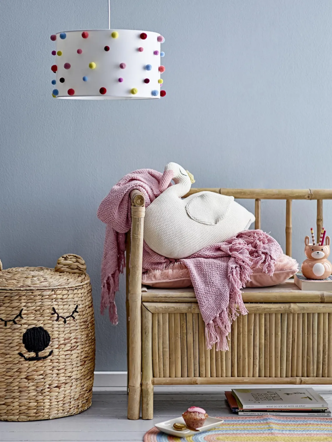 Decoración Infantil|Cestas Y Cajas>Bloomingville Mini Cesta de almacenamiento con tapa Bear