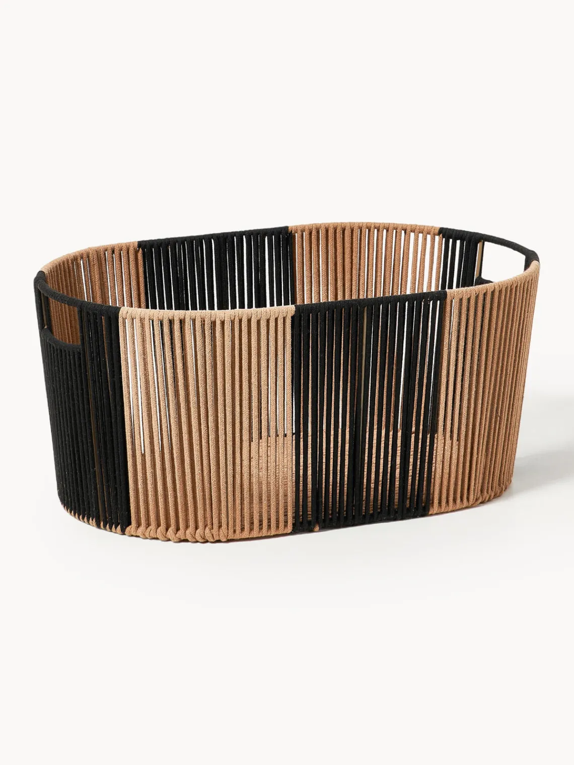 Cestos De La Ropa|Jarrones>Westwing Collection Cesta de ropa artesanal de cuerda Gabe Marrón claro, negro