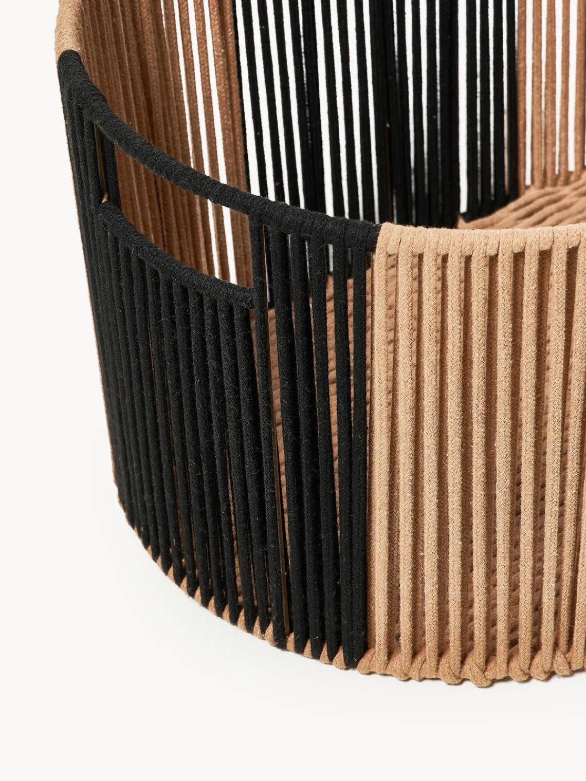 Cestos De La Ropa|Jarrones>Westwing Collection Cesta de ropa artesanal de cuerda Gabe Marrón claro, negro