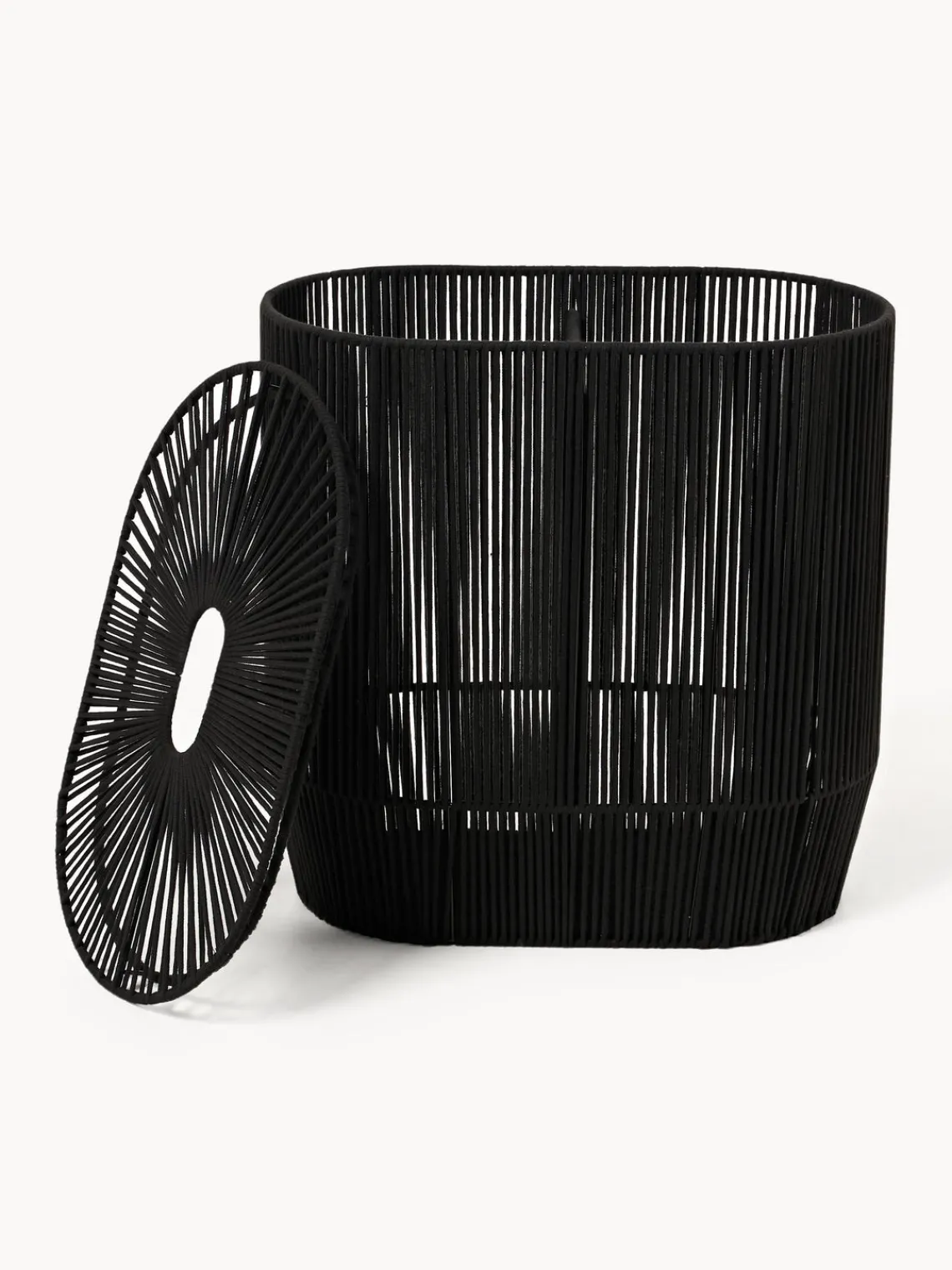 Cestos De La Ropa|Jarrones>Westwing Collection Cesta de ropa doble artesanal de cuerda Gabe Negro