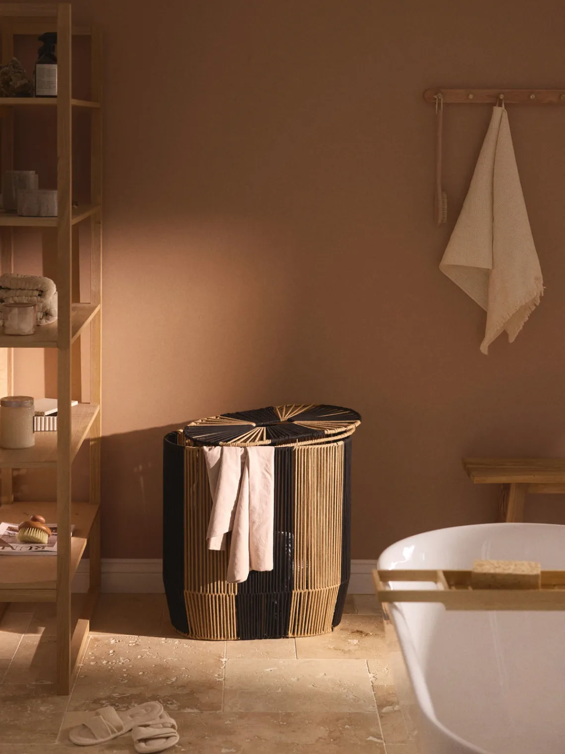 Sale Cesta de ropa doble artesanal de cuerda Gabe Cestos De La Ropa|Jarrones