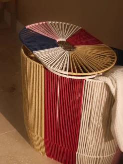 Clearance Cesta de ropa doble artesanal de cuerda Gabe Cestos De La Ropa|Jarrones