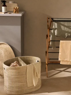 Cestos De La Ropa|Jarrones>Westwing Collection Cesta de ropa doble de junco marino con tapa Aleya