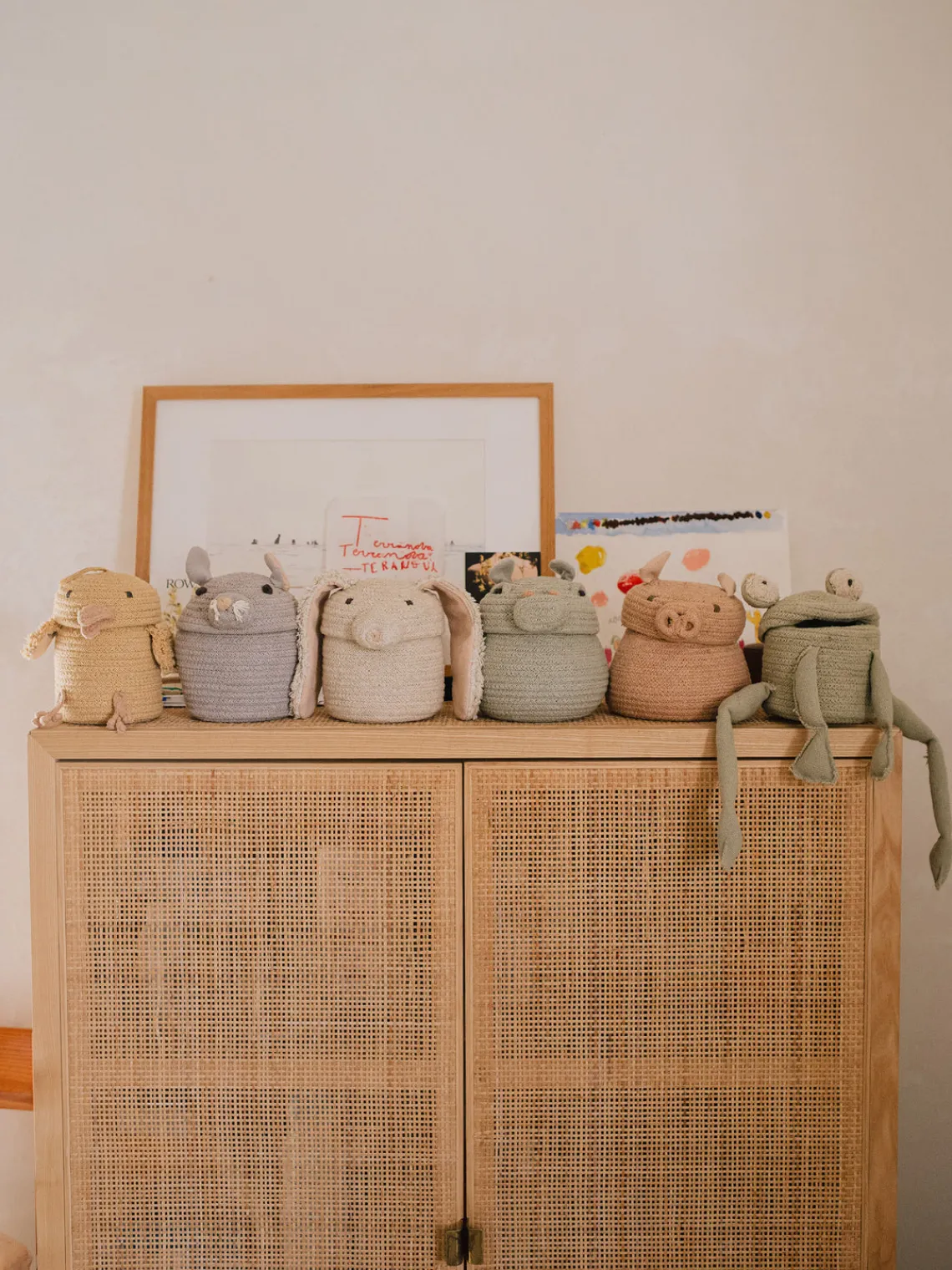 Outlet Cesta infantil artesanal Mini Fred Niños Decoración Infantil|Almacenaje Infantil