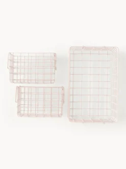 Cestas Y Cajas|Jarrones>Mustard Made Cestas de metal The Baskets, 3 uds. Rosa claro