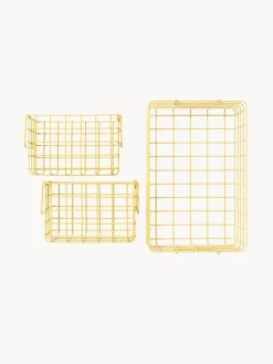 Cestas Y Cajas|Jarrones>Mustard Made Cestas de metal The Baskets, 3 uds. Amarillo claro