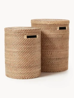 Outlet Cestas de ropa con tapa Lurdes, 2 uds. Cestos De La Ropa|Jarrones