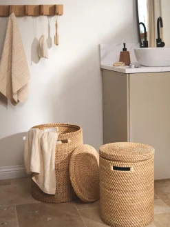 Outlet Cestas de ropa con tapa Lurdes, 2 uds. Cestos De La Ropa|Jarrones