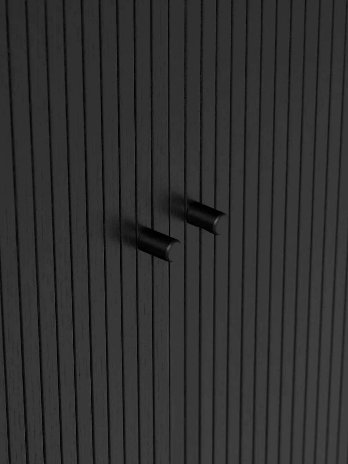 Sifonieres|Sifonieres>Westwing Collection Chiffonnier acanalado Calary Madera de roble lacada en negro