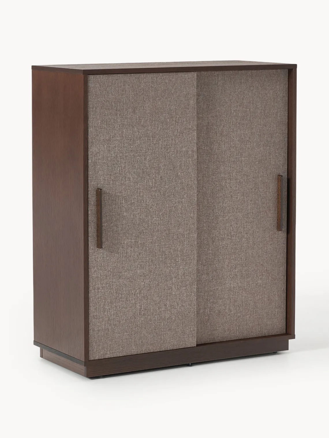Sifonieres|Sifonieres>Westwing Collection Chiffonnier de madera con frente tapizado Wisp Madera de roble oscura, taupe