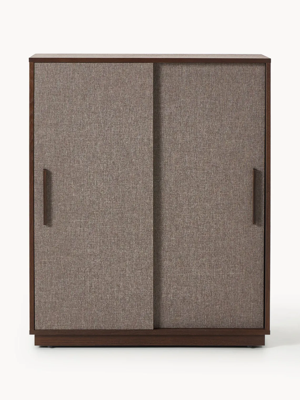 Sifonieres|Sifonieres>Westwing Collection Chiffonnier de madera con frente tapizado Wisp Madera de roble oscura, taupe