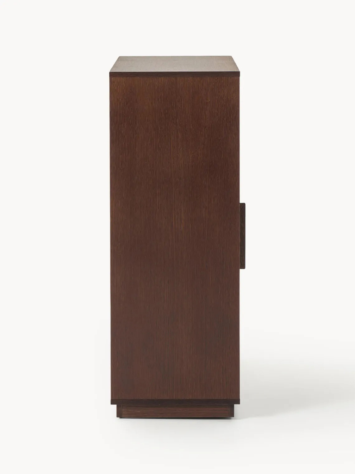 Sifonieres|Sifonieres>Westwing Collection Chiffonnier de madera con frente tapizado Wisp Madera de roble oscura, taupe