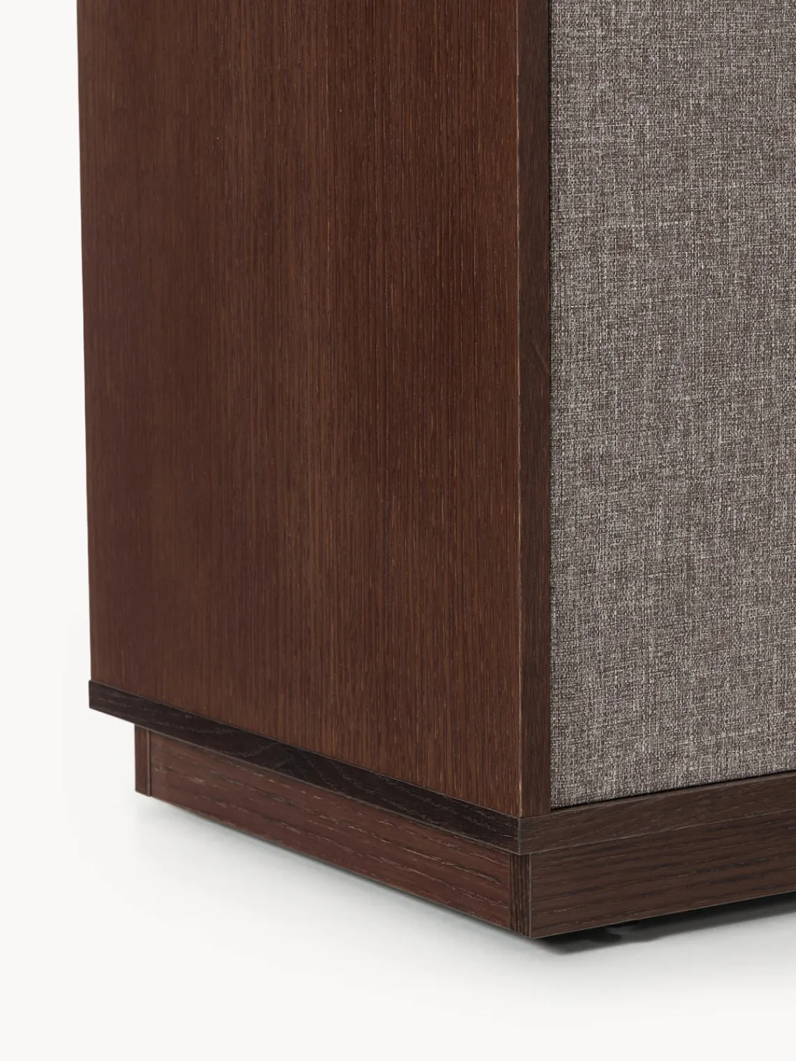 Sifonieres|Sifonieres>Westwing Collection Chiffonnier de madera con frente tapizado Wisp Madera de roble oscura, taupe