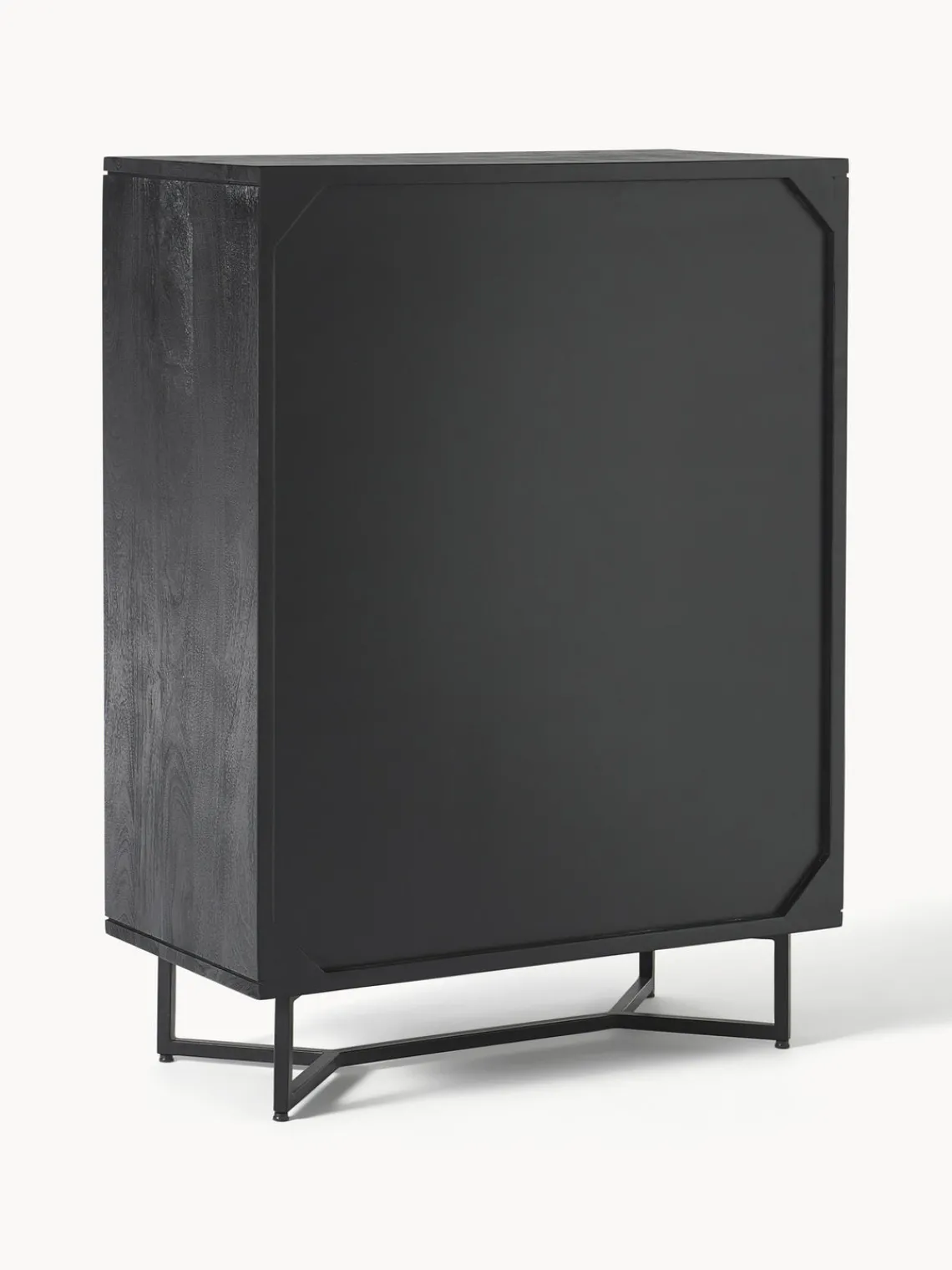 Sifonieres|Sifonieres>Westwing Collection Chiffonnier de madera de mango Luca Madera de mango lacada en negro, negro