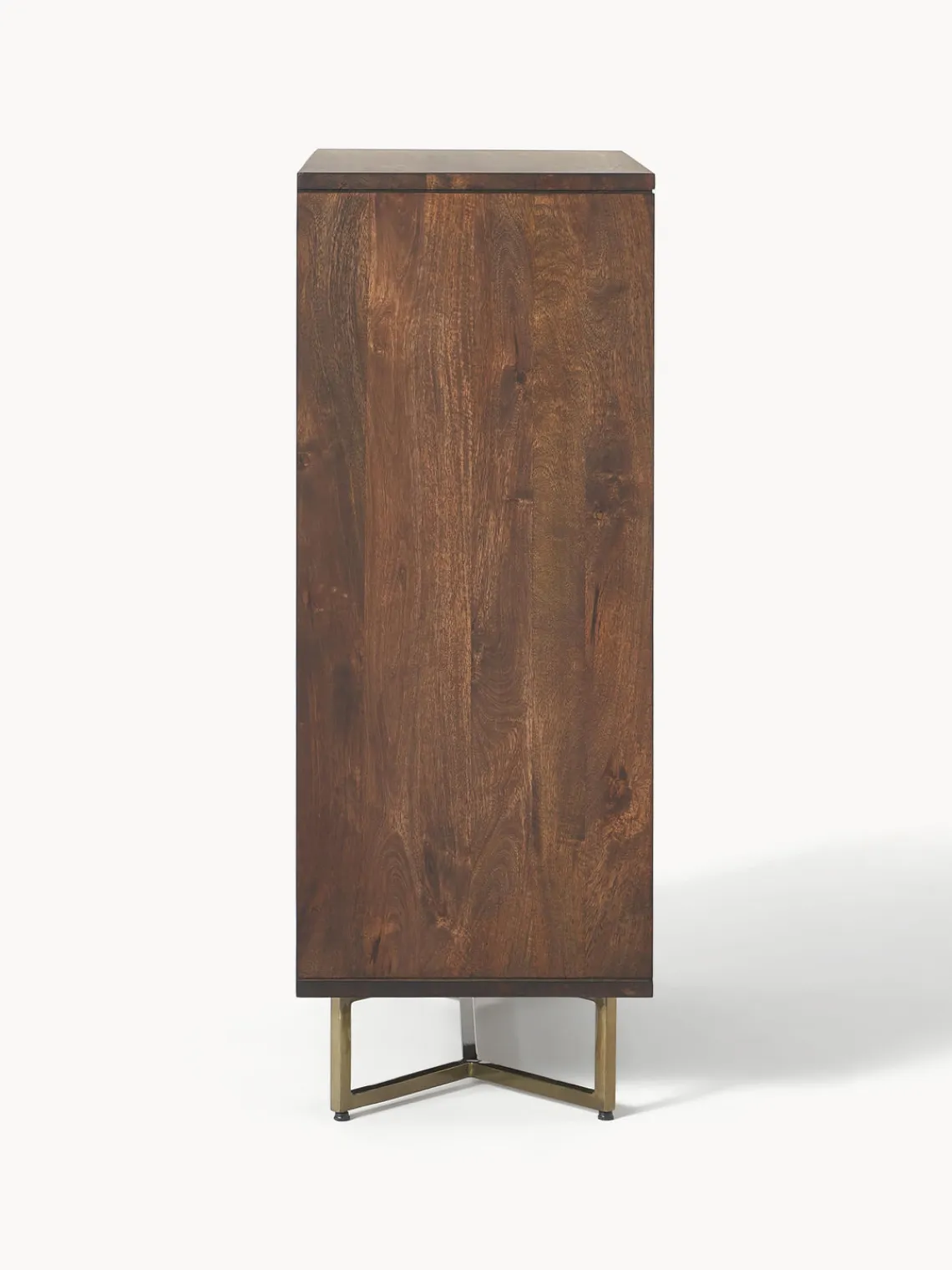 Sifonieres|Sifonieres>Westwing Collection Chiffonnier de madera de mango diseño espiga Luca Madera de mango, dorado