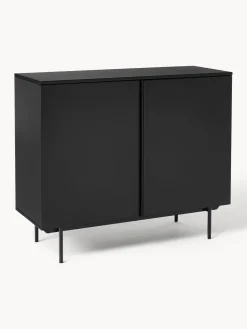 Sifonieres|Sifonieres>Westwing Collection Chiffonnier de madera Elona Negro mate
