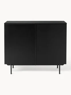 Sifonieres|Sifonieres>Westwing Collection Chiffonnier de madera Elona Negro mate