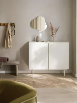 Sifonieres|Sifonieres>Westwing Collection Chiffonnier de madera Elona Beige claro brillante