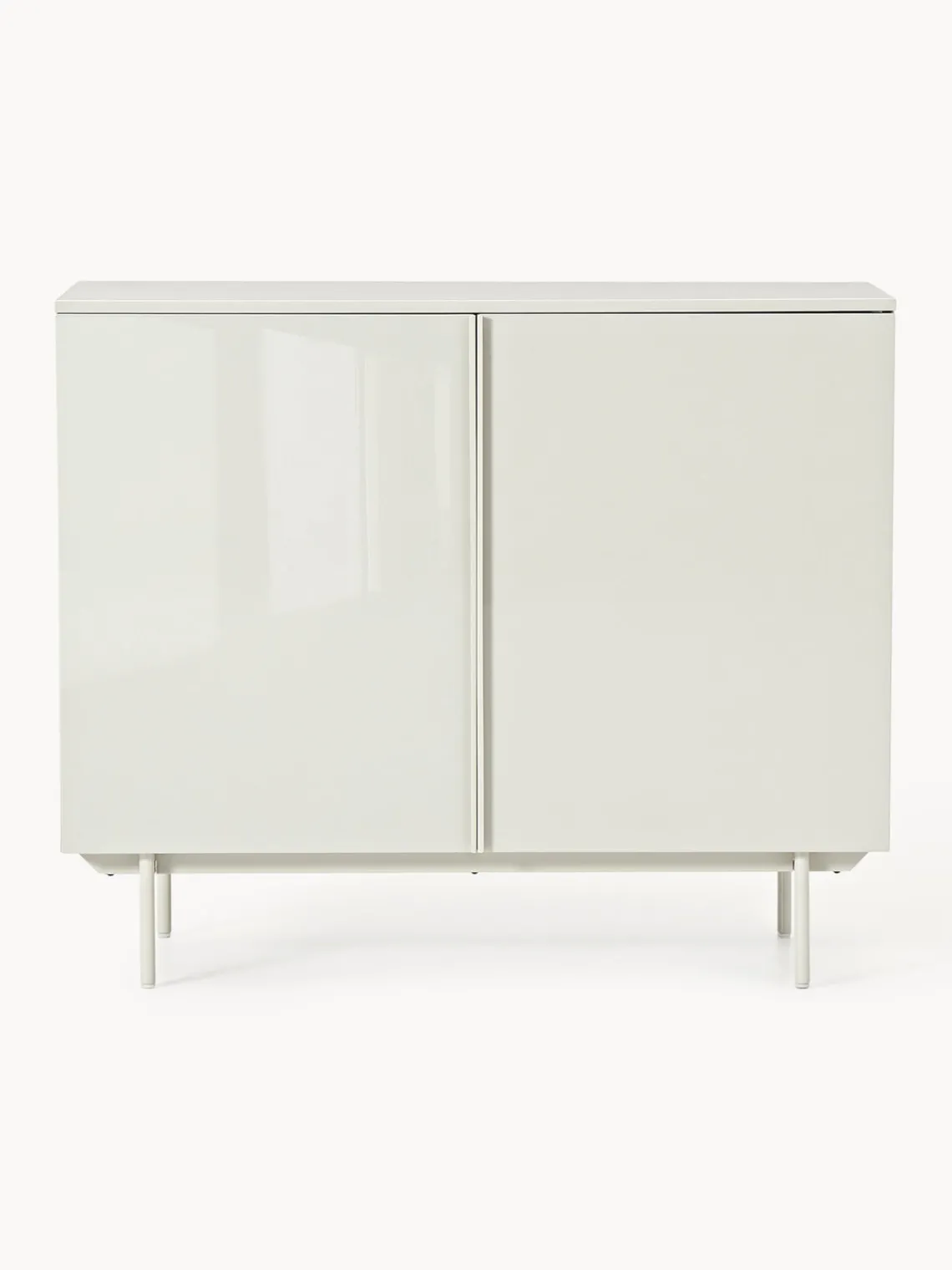 Sifonieres|Sifonieres>Westwing Collection Chiffonnier de madera Elona Beige claro brillante