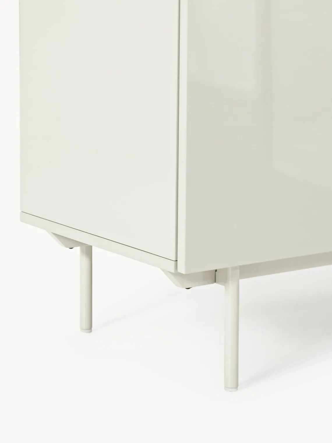 Sifonieres|Sifonieres>Westwing Collection Chiffonnier de madera Elona Beige claro brillante