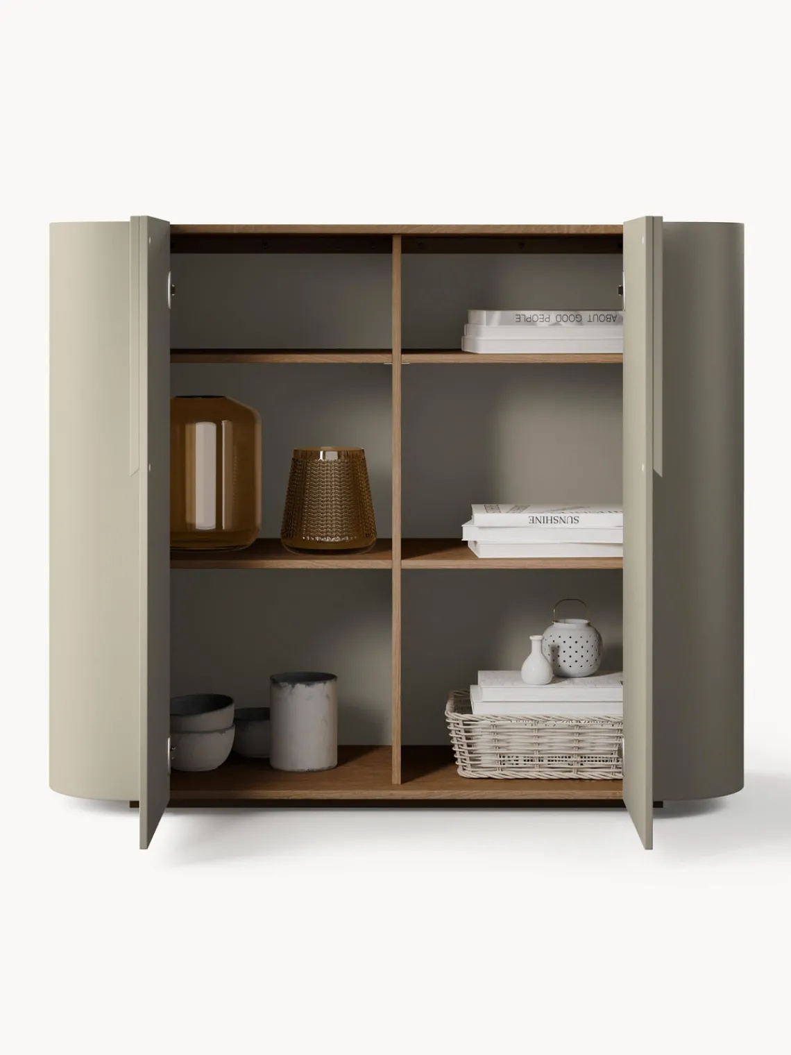 Sifonieres|Sifonieres>Westwing Collection Chiffonnier Jodie Beige claro, madera de fresno