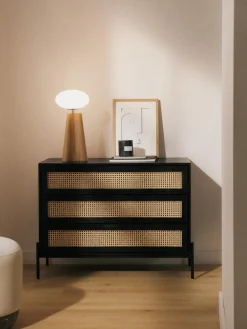 Cómodas|Cómodas>Westwing Collection Cómoda con tejido vienés Vienna Madera de mango, negro