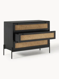 Cómodas|Cómodas></noscript>Westwing Collection Cómoda con tejido vienés Vienna Madera de mango, negro