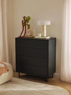 Cómodas|Cómodas>Westwing Collection Cómoda de madera de mango Luca Madera de mango pintado, negro