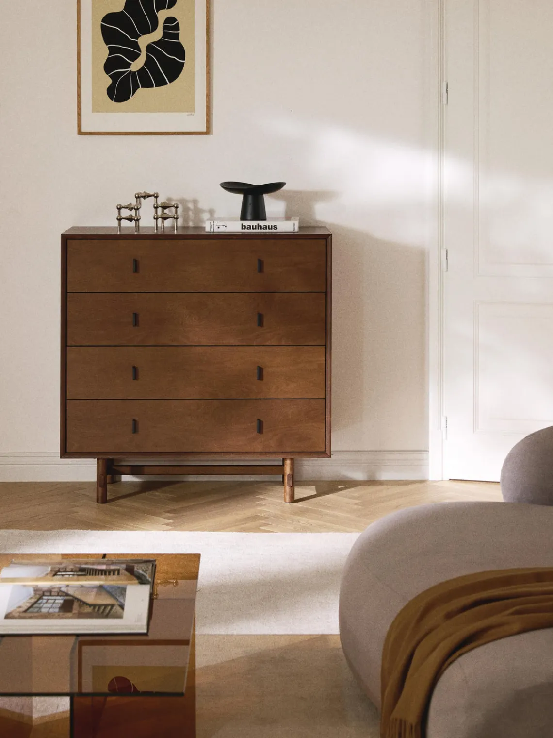 Cómodas|Cómodas>Westwing Collection Cómoda de madera de roble Diana Madera de roble oscura