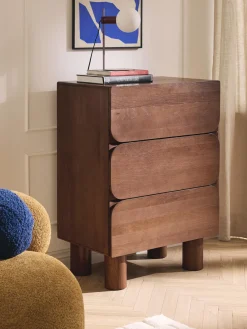 Cómodas|Cómodas>Westwing Collection Cómoda de madera de roble Cadi Madera de roble pintado marrón