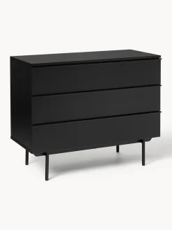 Cómodas|Cómodas>Westwing Collection Cómoda de madera Elona Negro mate