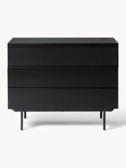 Cómodas|Cómodas>Westwing Collection Cómoda de madera Elona Negro mate