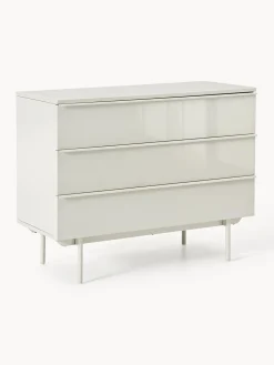 Cómodas|Cómodas>Westwing Collection Cómoda de madera Elona Beige claro brillante