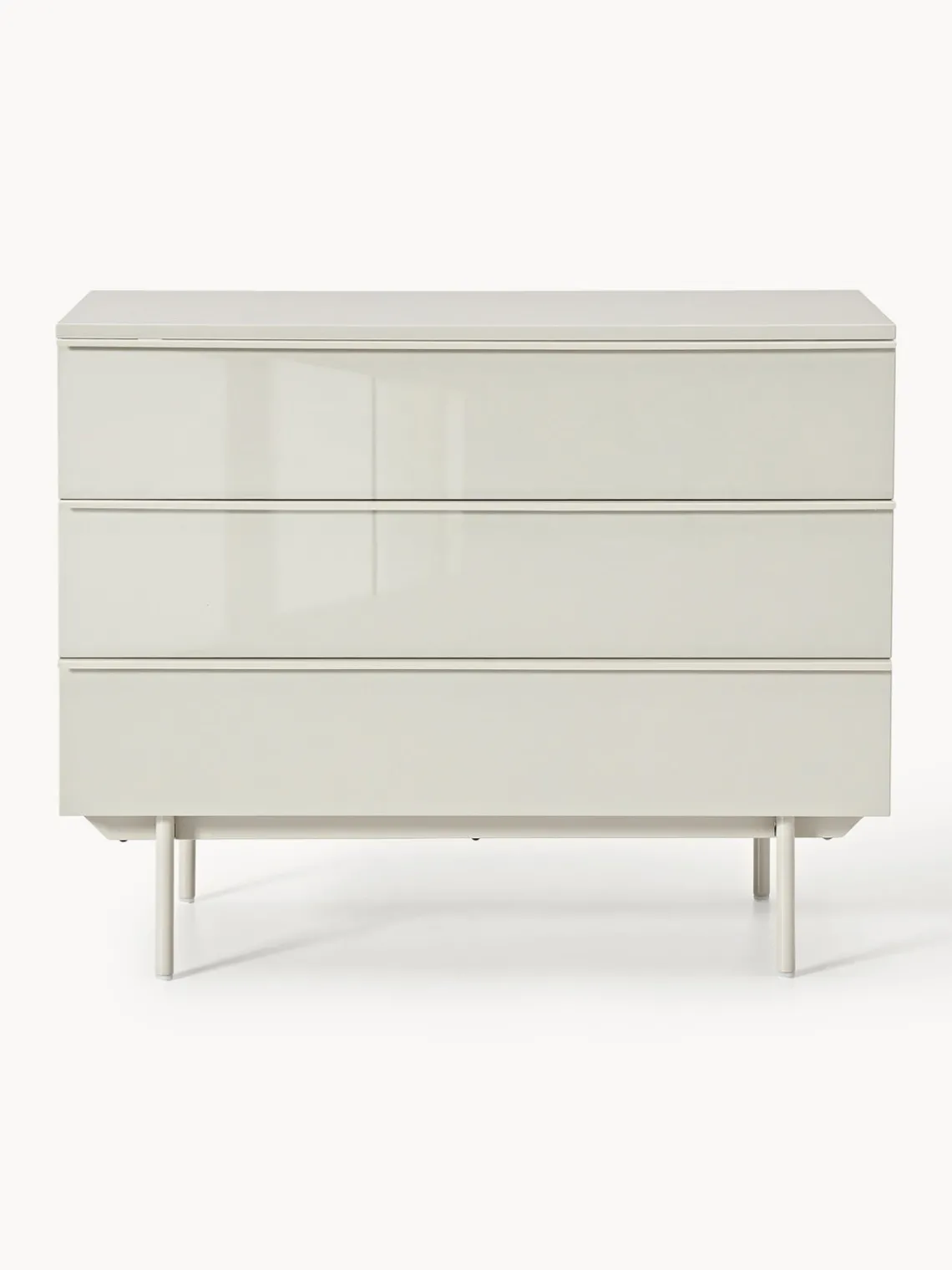 Cómodas|Cómodas>Westwing Collection Cómoda de madera Elona Beige claro brillante