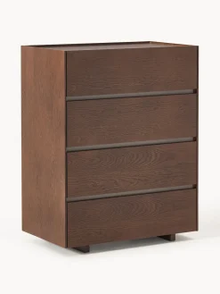 Cómodas|Cómodas>Westwing Collection Cómoda de madera Larsen Madera de roble lacada en marrón oscuro