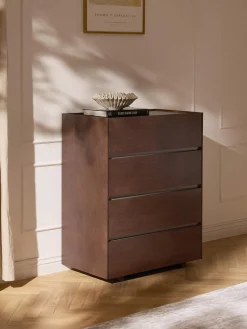 Cómodas|Cómodas>Westwing Collection Cómoda de madera Larsen Madera de roble lacada en marrón oscuro