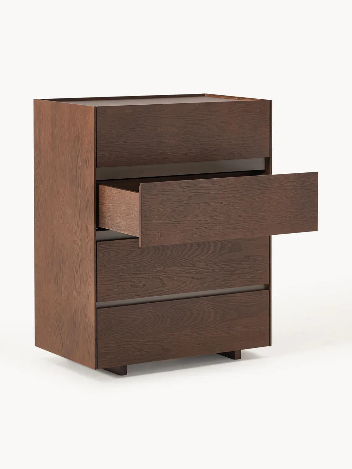 Cómodas|Cómodas>Westwing Collection Cómoda de madera Larsen Madera de roble lacada en marrón oscuro