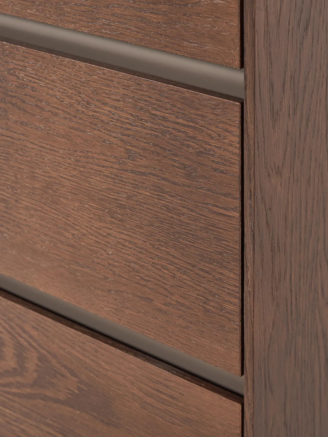 Cómodas|Cómodas>Westwing Collection Cómoda de madera Larsen Madera de roble lacada en marrón oscuro