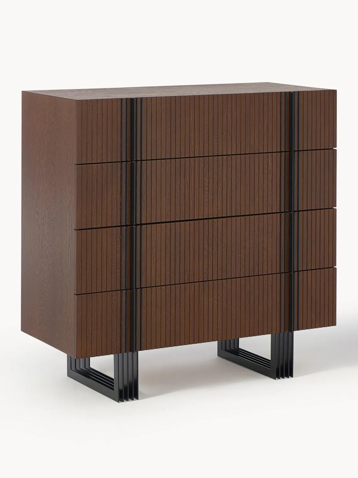 Cómodas|Cómodas>Westwing Collection Cómoda de madera Ross Madera de roble lacada en marrón oscuro