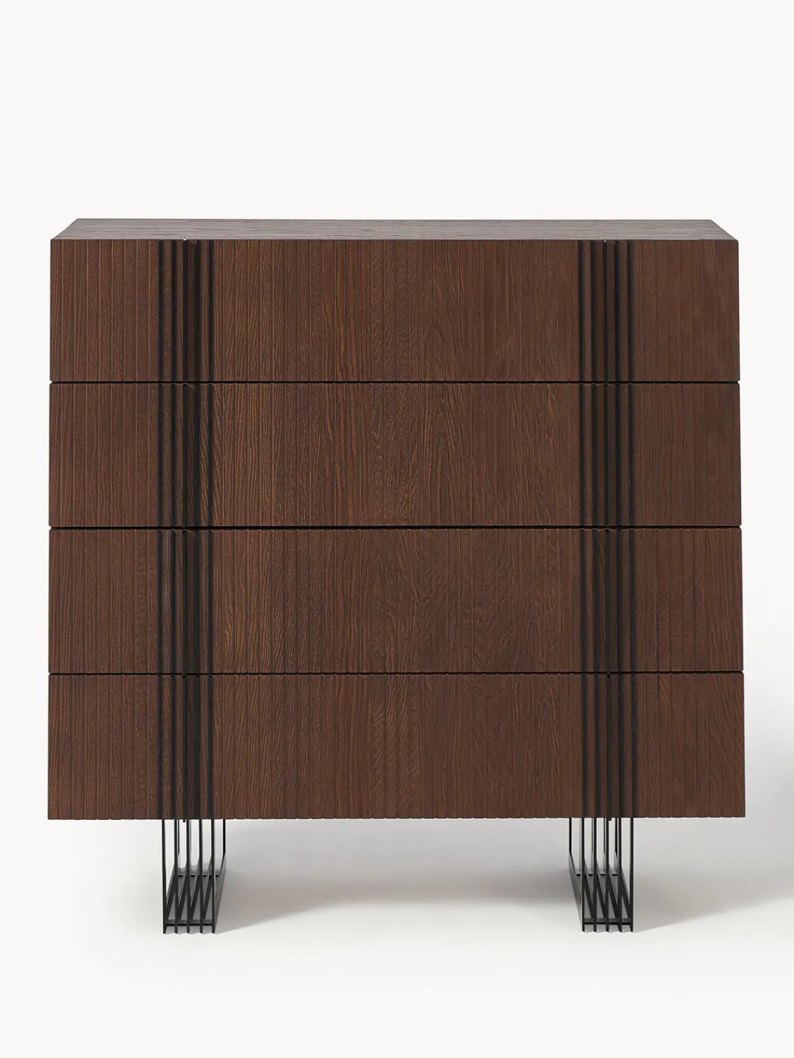 Cómodas|Cómodas>Westwing Collection Cómoda de madera Ross Madera de roble lacada en marrón oscuro