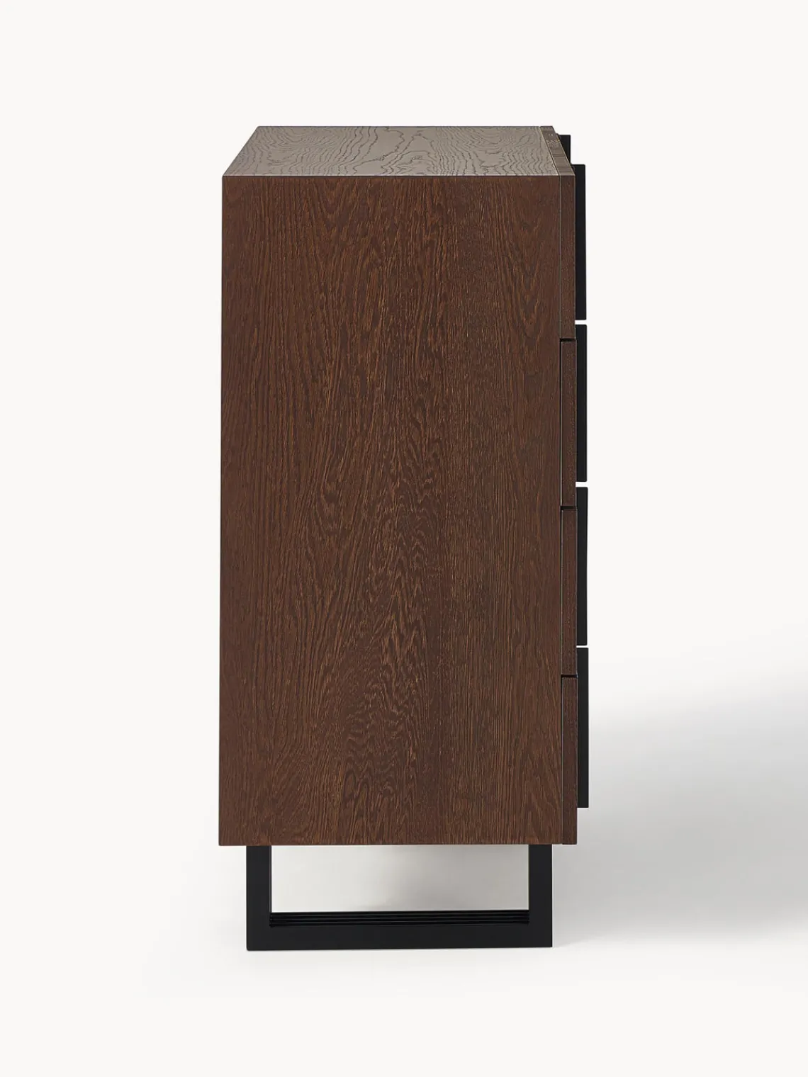 Cómodas|Cómodas>Westwing Collection Cómoda de madera Ross Madera de roble lacada en marrón oscuro