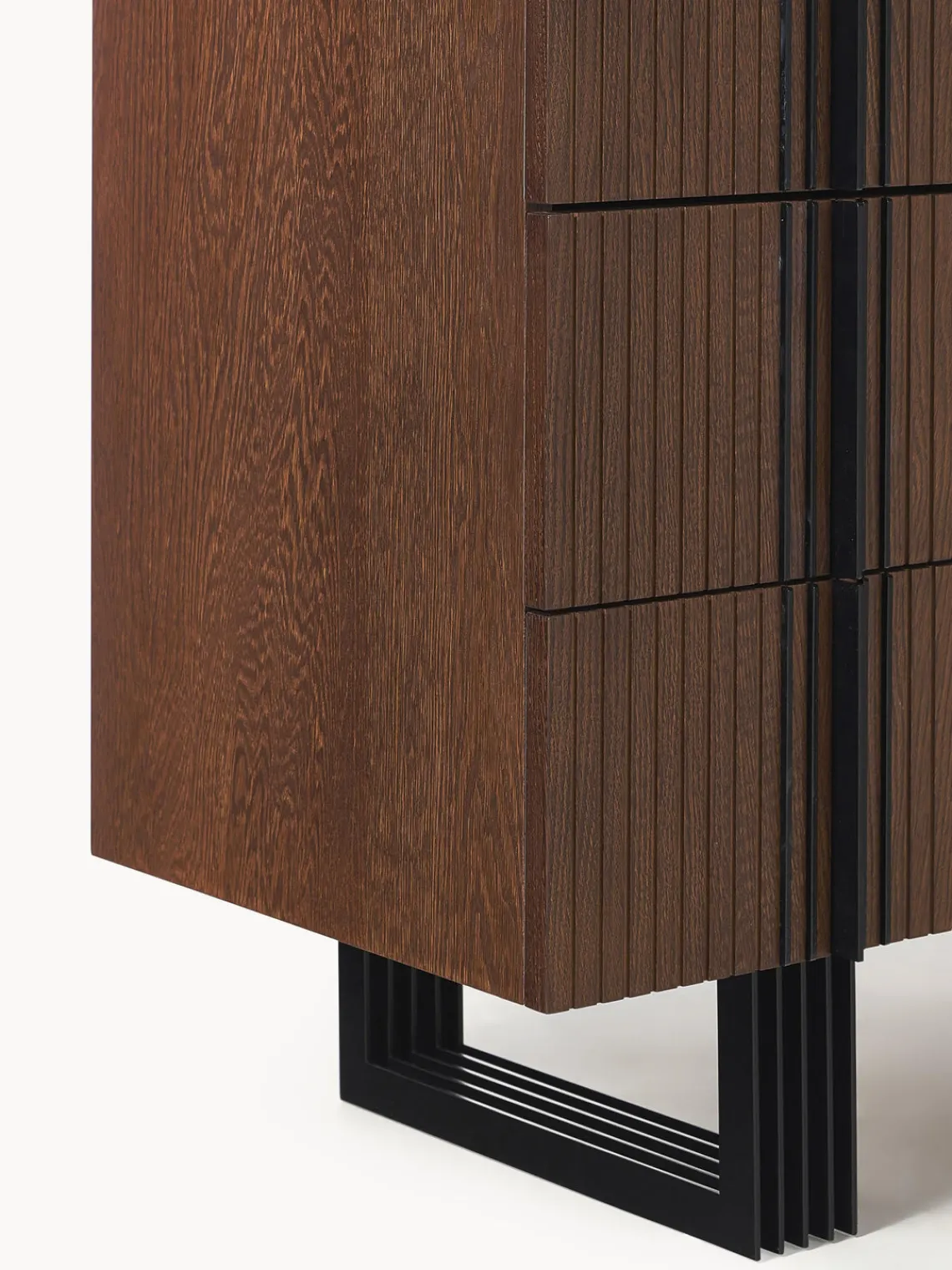 Cómodas|Cómodas>Westwing Collection Cómoda de madera Ross Madera de roble lacada en marrón oscuro