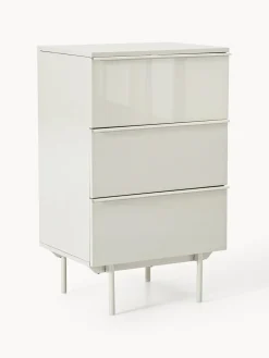 Cómodas|Cómodas>Westwing Collection Cómoda pequeña de madera Elona Beige claro brillante