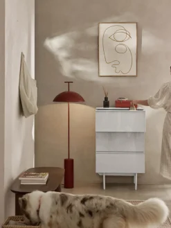 Cómodas|Cómodas>Westwing Collection Cómoda pequeña de madera Elona Beige claro brillante